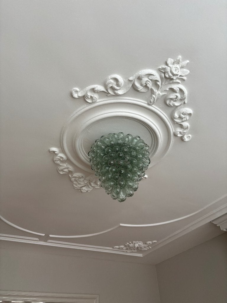 Unieke Vintage Druiventros hanglamp, Huis en Inrichting, Lampen | Hanglampen, Ophalen, Gebruikt, Vintage Unique Retro, Glas