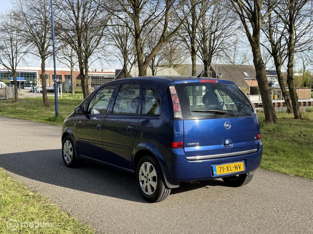 Opel Meriva 1.6-16V Temptation*AUTOMAAT*AIRCO*NEW APK 7/27, Auto's, Opel, Gebruikt, Zwart, 4 cilinders, Blauw