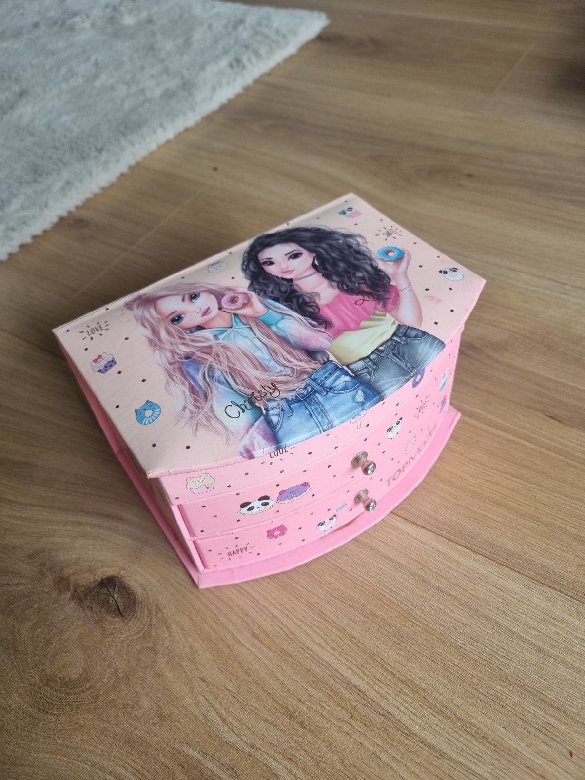 TOPModel Sieradendoos met Spiegel en Lades, Ophalen of Verzenden, Gebruikt, Roze, Overige typen