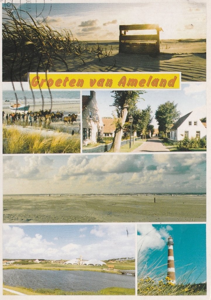 AMELAND Duin Huizen Zwembad Groeten, Verzamelen, Verzenden, 1980 tot heden, Gelopen, Waddeneilanden