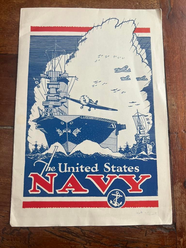 WO2 Amerikaans Us Navy Wervingspamflet / poster 1938 (!), Verzamelen, Militaria | Tweede Wereldoorlog, Amerika, Ophalen of Verzenden