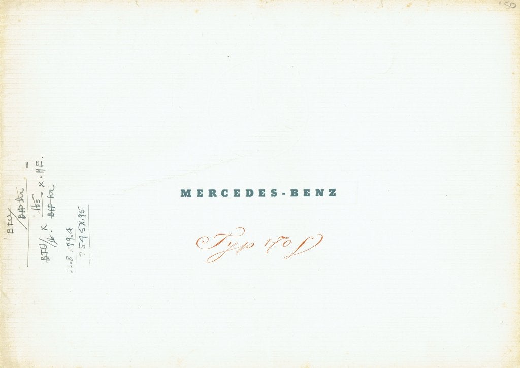 Folder Mercedes-Benz Typ 170 V (Duitse uitgave - 1949), Ophalen of Verzenden, Gelezen, Mercedes