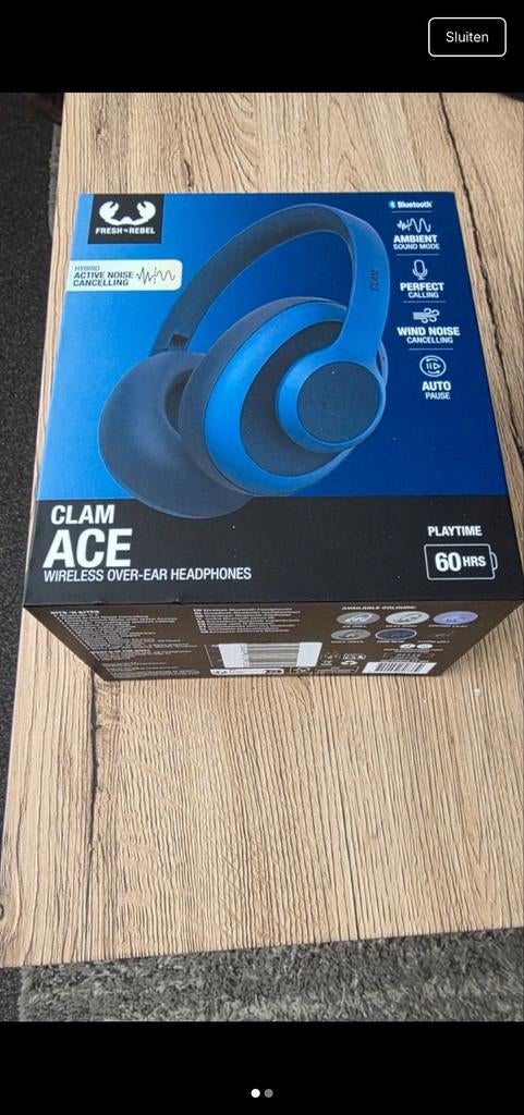 Fresh 'n Rebel Clam Ace Draadloze Over-Ear Koptelefoon, Overige merken, Nieuw, Ophalen of Verzenden, Over oor (circumaural)