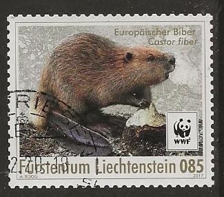 Liechtenstein 84, bever voor GWD52, Verzenden, Overige landen, Gestempeld