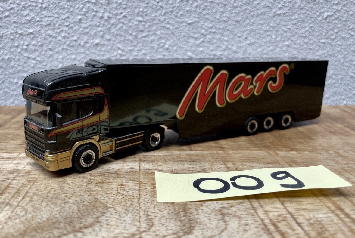 009 Herpa Scania 164L V8 TL koeloplegger spedition SturmMARS, Ophalen of Verzenden, Zo goed als nieuw, Bus of Vrachtwagen, Herpa