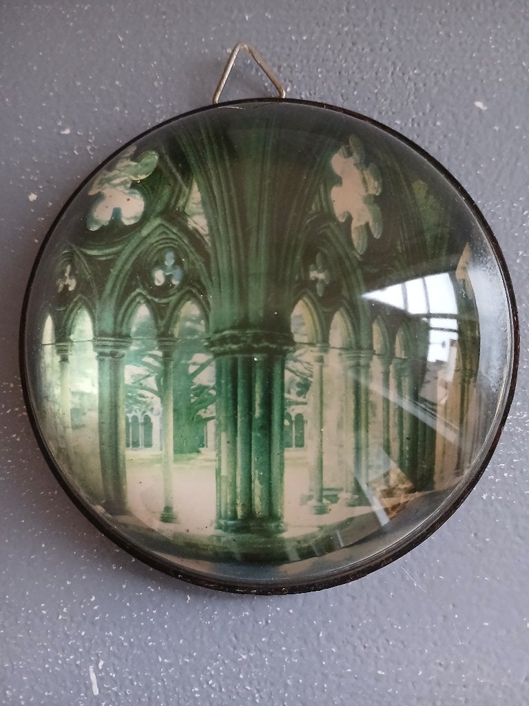 wanddecoratie antiek gebold glas, Ophalen of Verzenden
