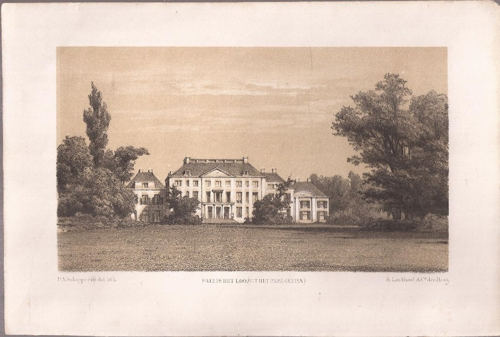 Apeldoorn. Paleis het Loo (Uit het park gezien), 1800 - 1899, Architectuur, Ophalen of Verzenden, 12 cm