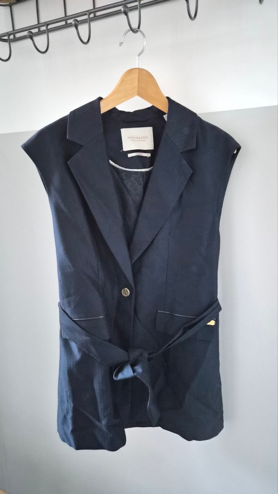 Scotch & Soda mouwloze blazer - Maat S - Donkerblauw, Blauw, Scotch & Soda, Ophalen of Verzenden, Jasje