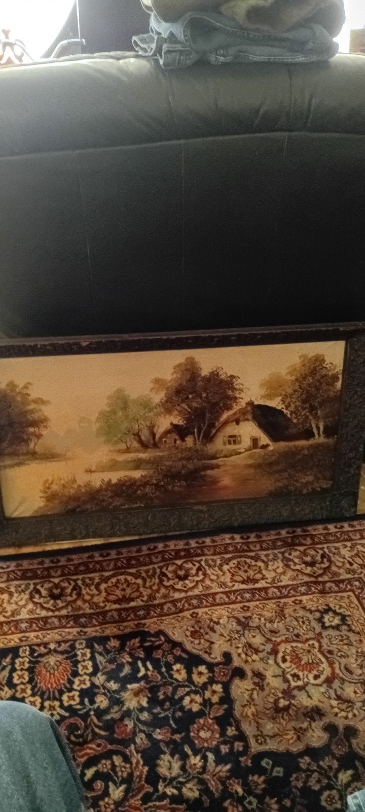Oud Hollands Landschap Schilderij met Boerderij, Ophalen, Doek, Oud hollands, Landschap
