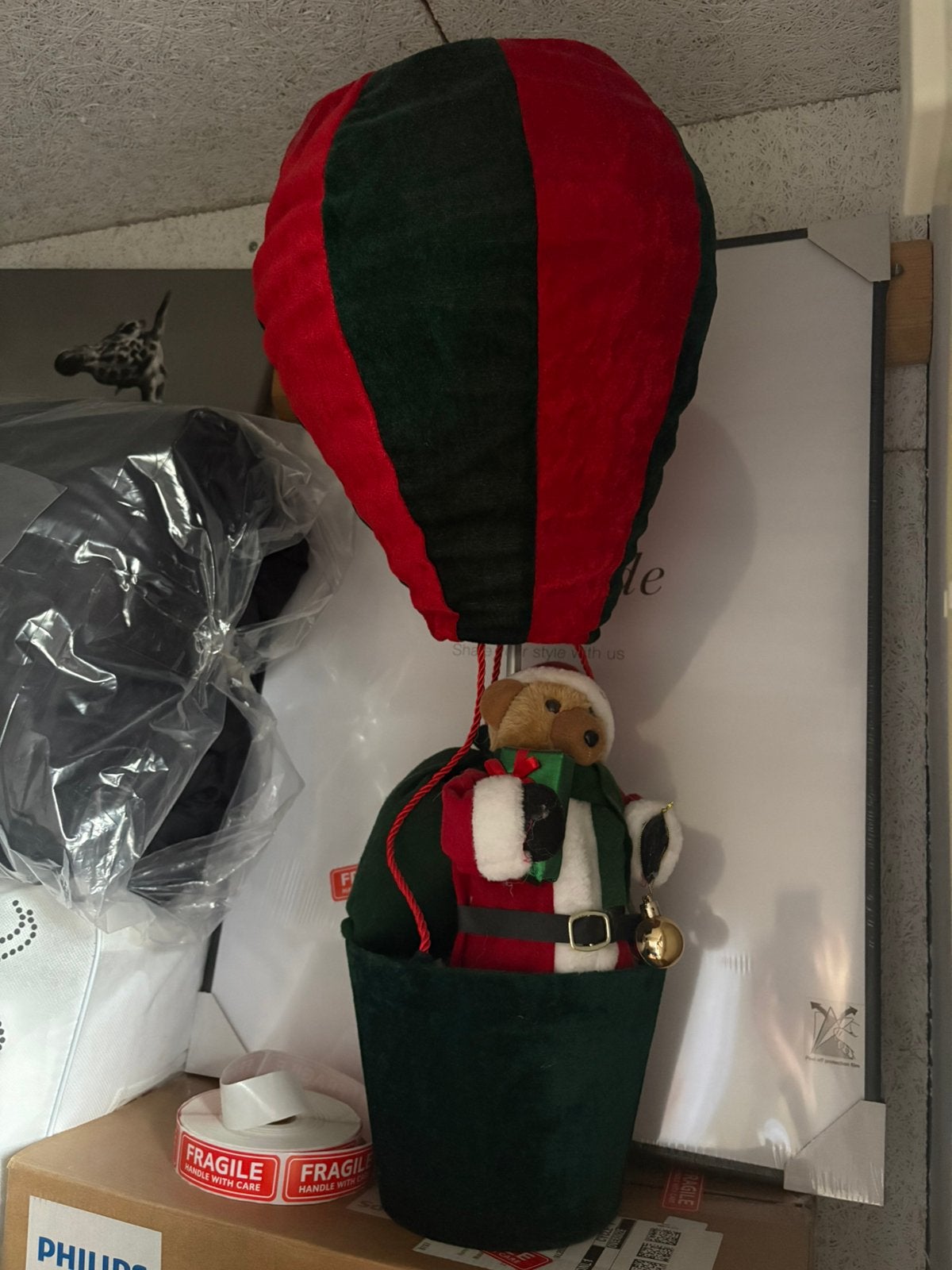 Kerst decoratie ballon met beer, Diversen, Kerst, Ophalen, Zo goed als nieuw