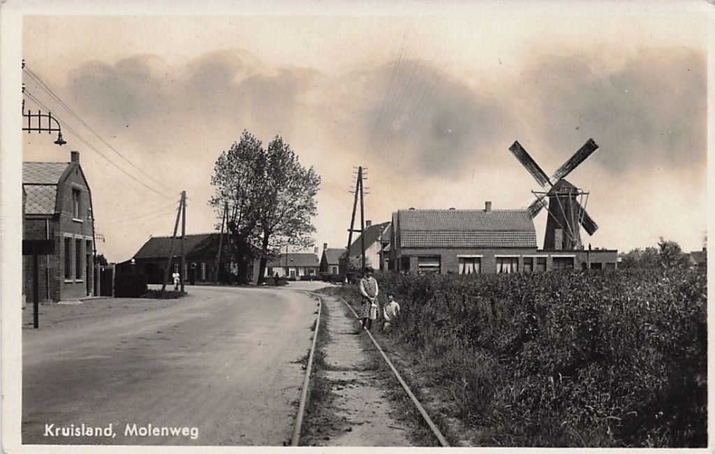 W251 Kruisland Molenweg - MOLEN - type fotokaart -, Verzamelen, Ophalen of Verzenden, 1920 tot 1940, Noord-Brabant