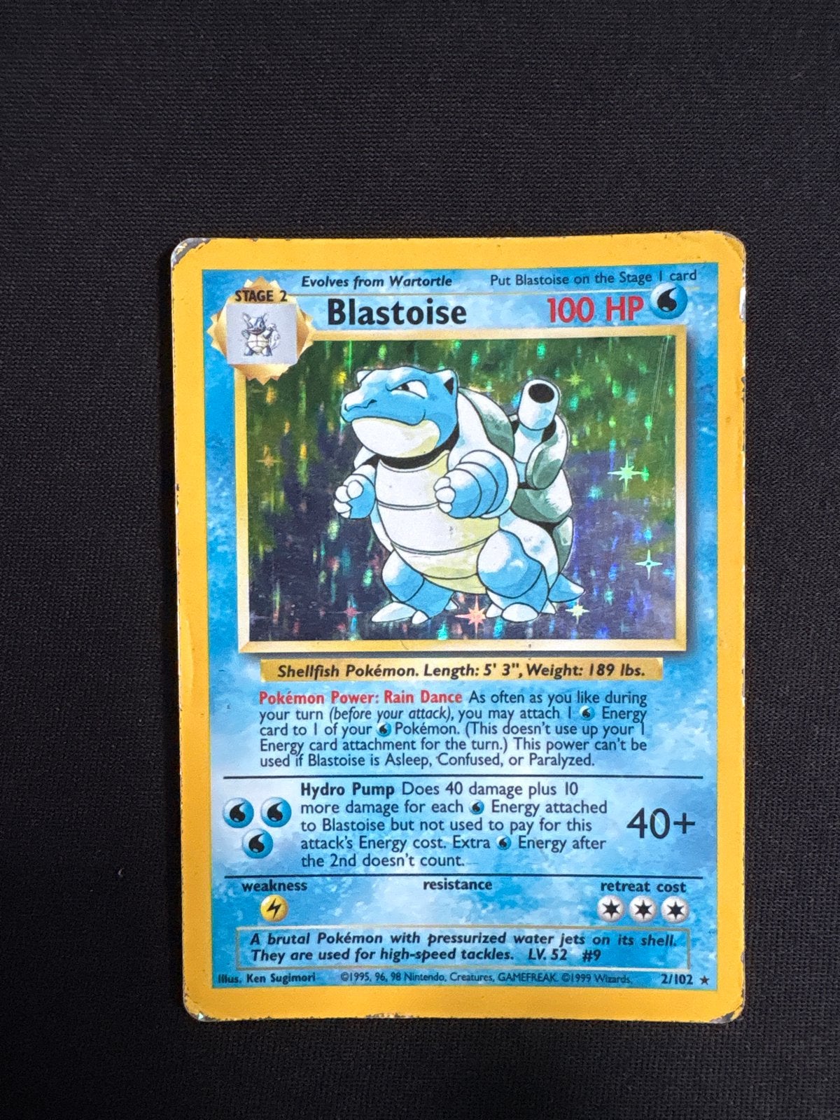 Blastoise 2/102 Base Set Holo - PL, Ophalen of Verzenden, Gebruikt, Losse kaart, Foil