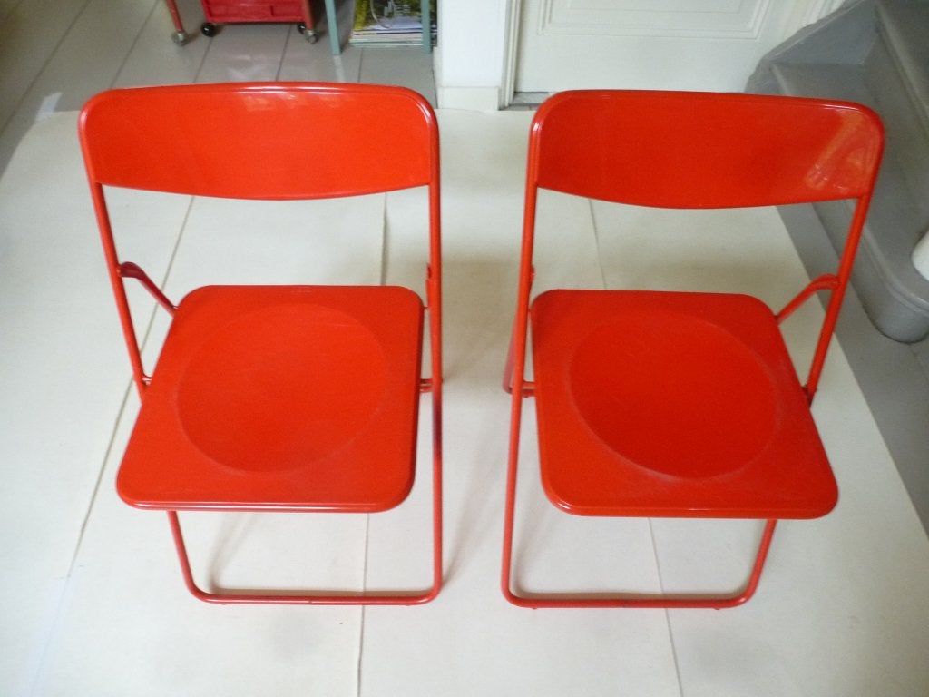 TED klapstoel IKEA - rood, Ophalen, Kunststof, Gebruikt, Twee