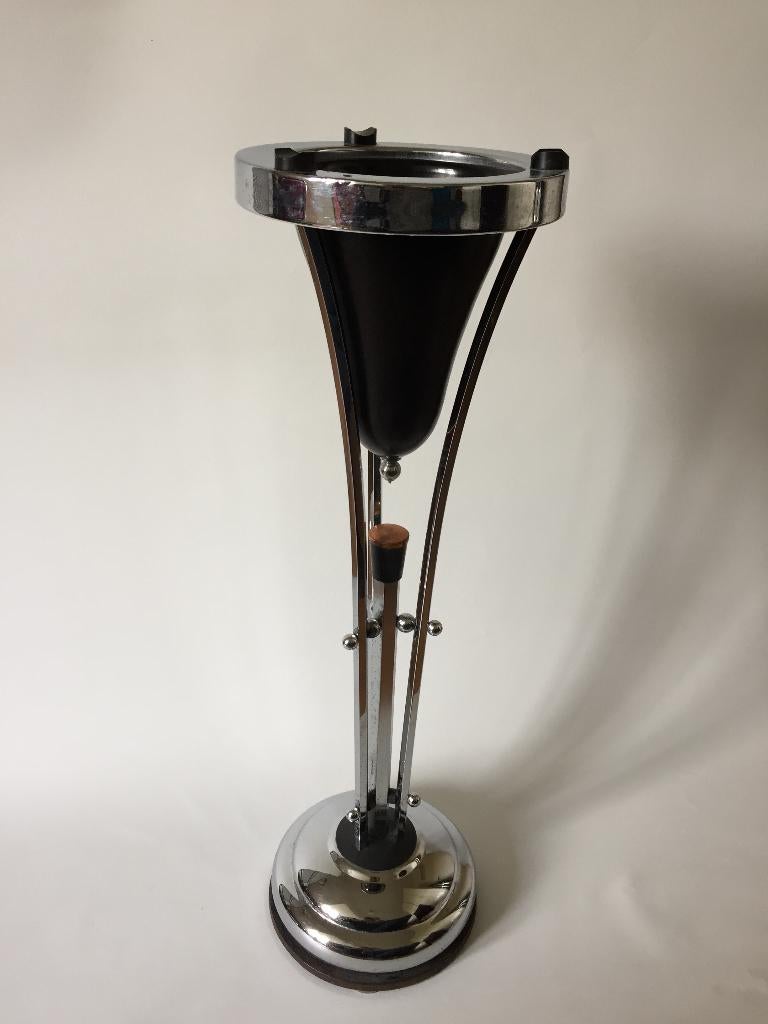 Art Deco/30s Staande asbak met mooie bakelieten bak, Ophalen, Gebruikt, Asbak