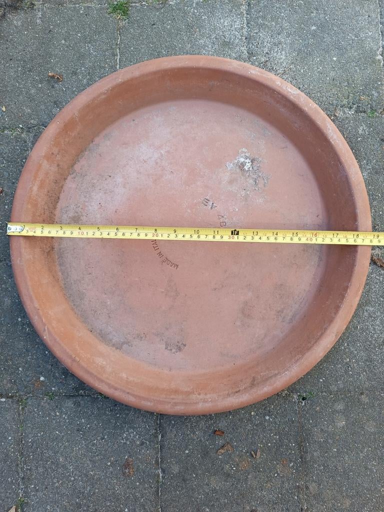 Grote terracotta schotel, Made in Italy, Ø 48 cm, Tuin en Terras, Bloempotten, Ophalen, Gebruikt, 40 cm of meer, Rond