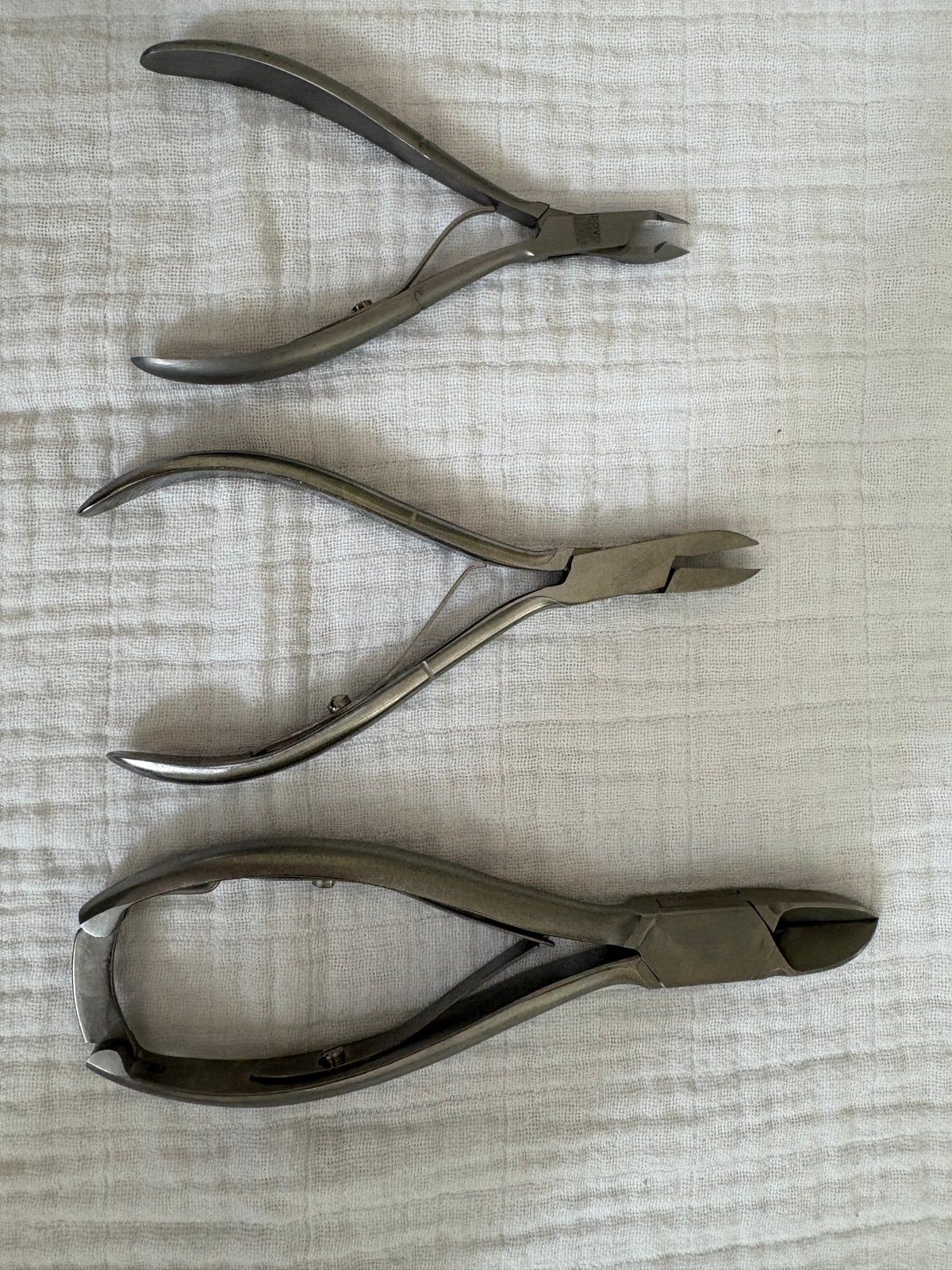 Pedicure set 3 stuks tangen, Ophalen of Verzenden, Gebruikt