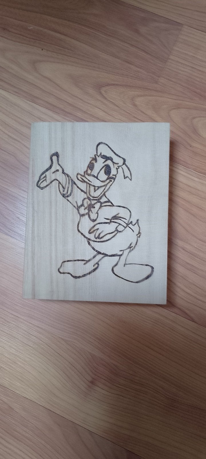 Donald duck houten boek vorm pyrografie, Ophalen of Verzenden