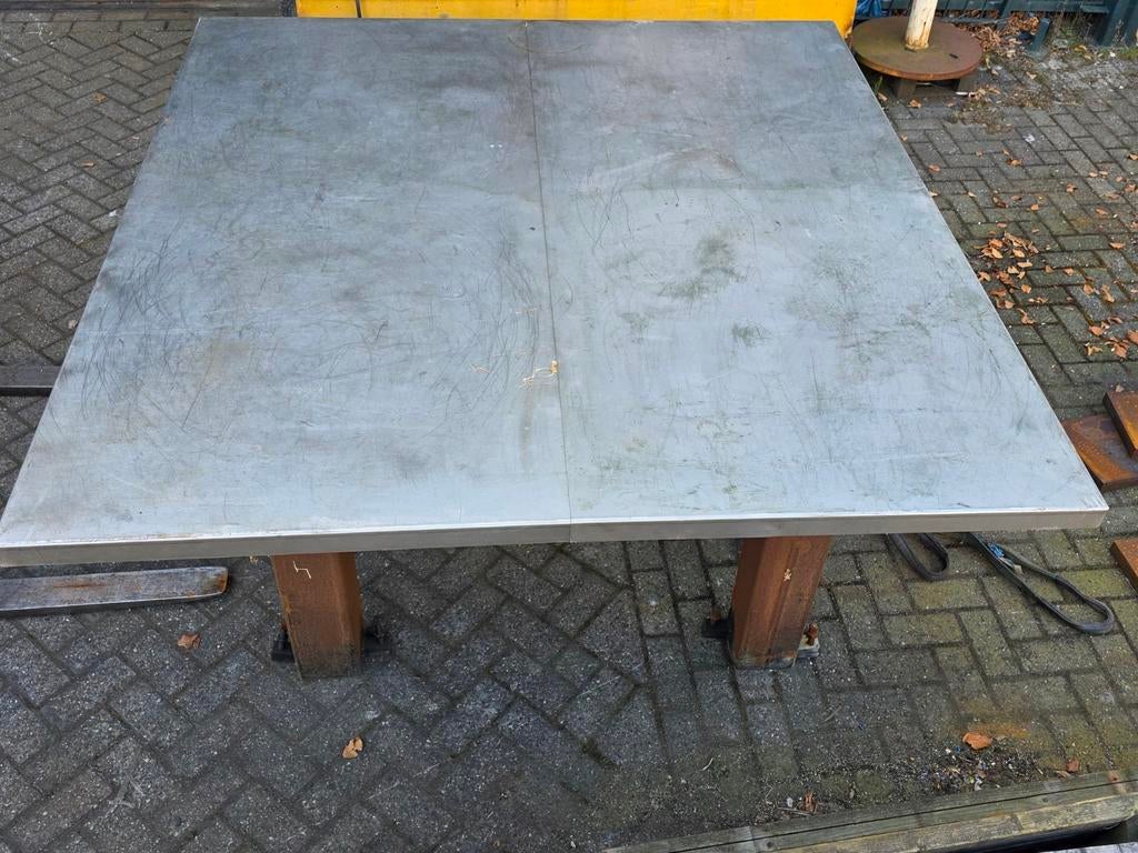 Stalen Lastafel met RVS blad 1900 x 2000mm, Doe-het-zelf en Verbouw, Werkbanken, Ophalen, 170 cm of meer