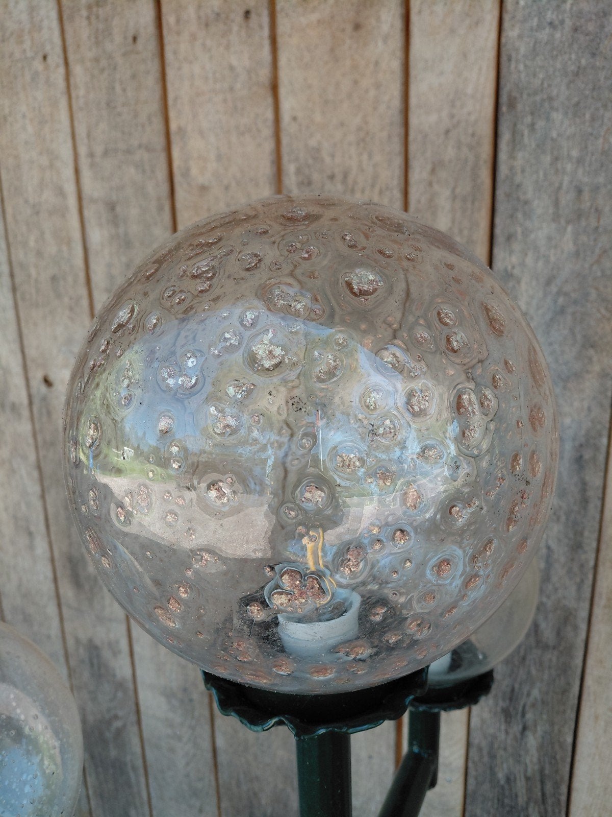 Retro Glazen Bol met Goudkleurig Patroon - 25 cm, Ophalen
