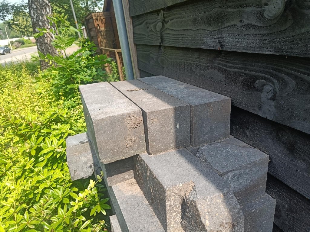 Donkergrijze blokken voor border, Ophalen, Gebruikt, Blok, Minder dan 25 cm