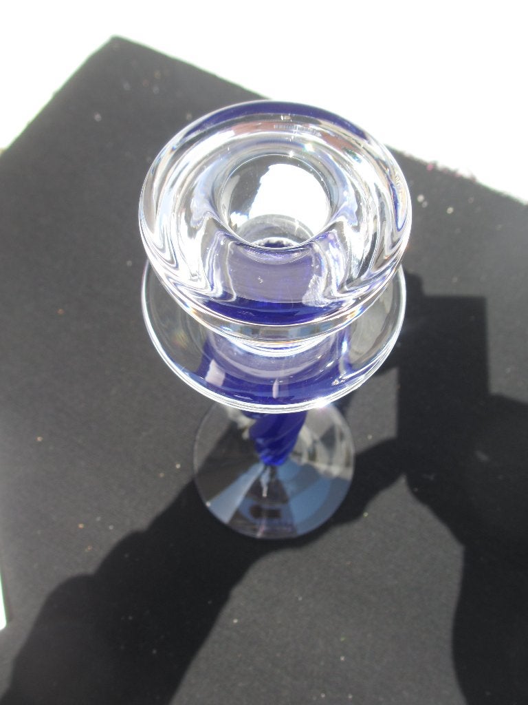 Kosta Boda kandelaar Ann Wahlström - Kobaltblauw glas, Ophalen of Verzenden