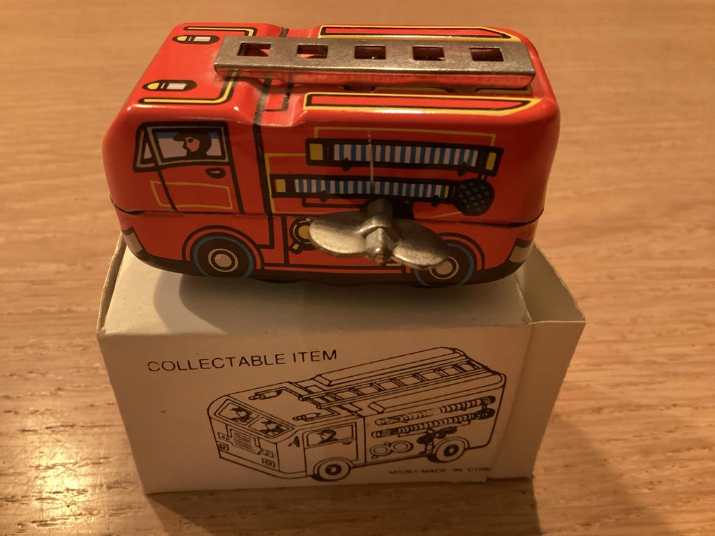 Vintage Blikken Brandweerauto Opwindbaar Speelgoed, Verzamelen, Speelgoed, Zo goed als nieuw, Ophalen of Verzenden