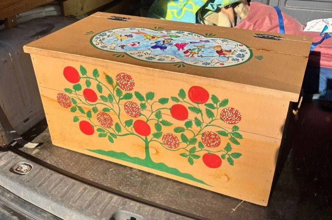 houten kist, Huis en Inrichting, Woonaccessoires | Kisten, Ophalen, Gebruikt, 50 tot 100 cm, Minder dan 50 cm