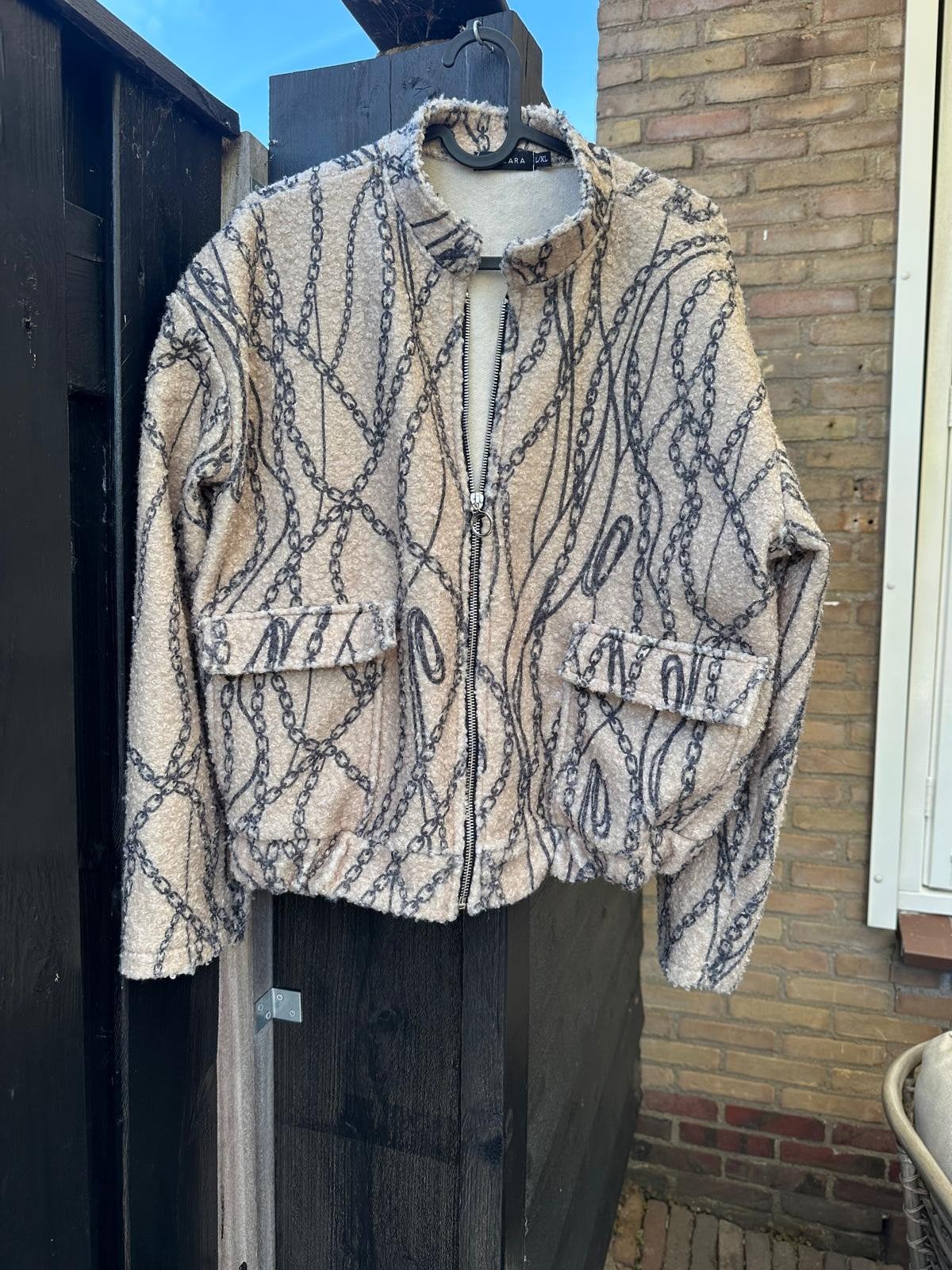 Pescara bomberjack met kettingprint maat XL beige, Kleding | Dames, Beige, Maat 46/48 (XL) of groter, Pescara, Ophalen of Verzenden