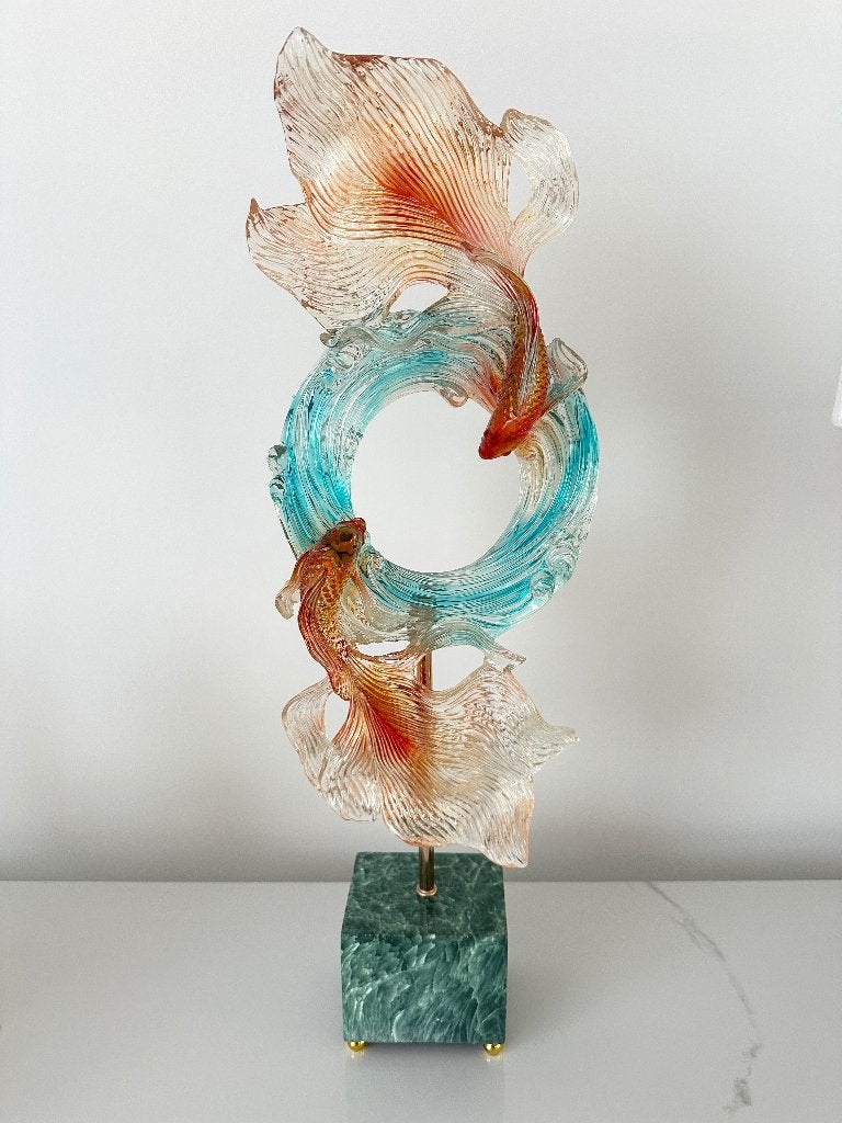 Koi vis beeld goud decoratie, Ophalen of Verzenden, Dier