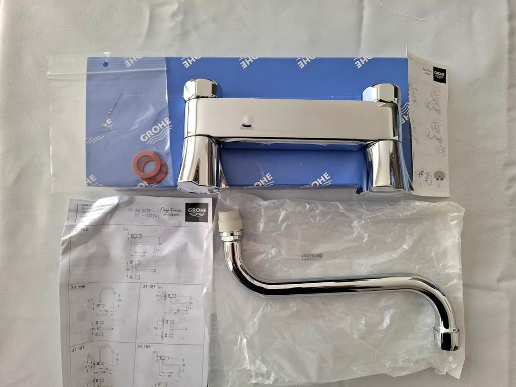 Wandkraan Grohe met uitl. 15 cm hart op hart nieuw in doos., Ophalen of Verzenden, Nieuw