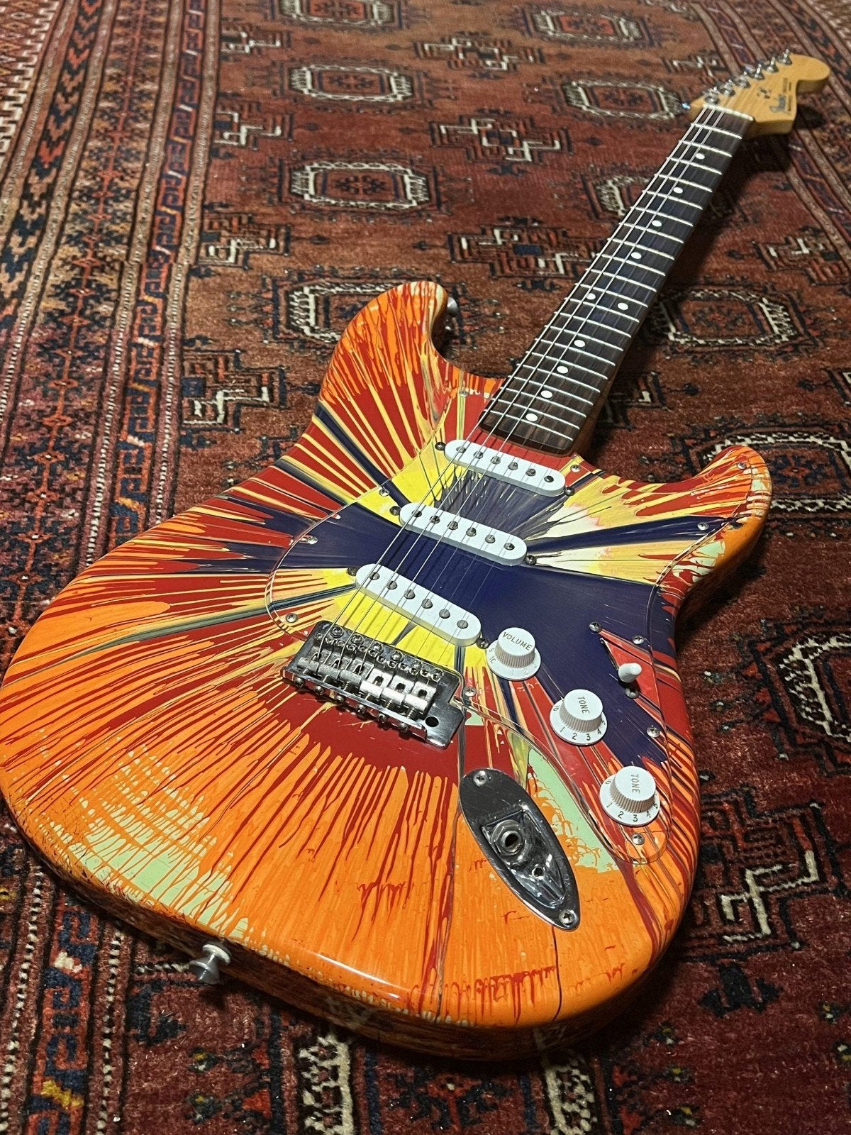 fender splattercaster, Verzenden, Zo goed als nieuw, Solid body, Fender