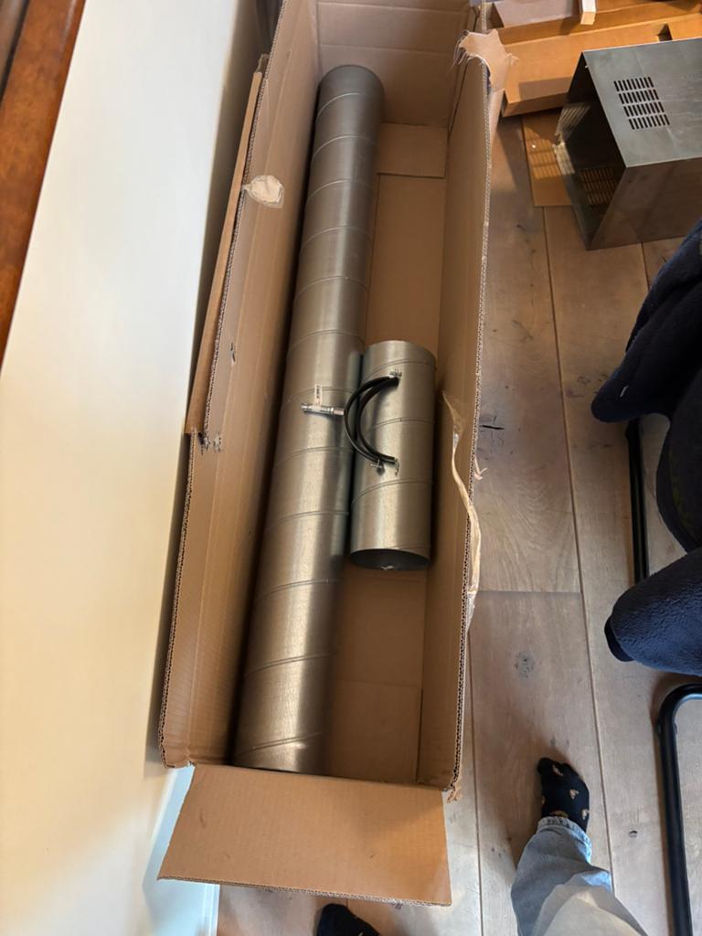 Bijna 2 meter spirobuis 150 mm inclusief beugel, Doe-het-zelf en Verbouw, Ophalen, Zo goed als nieuw, 15 m² of meer, Zeil