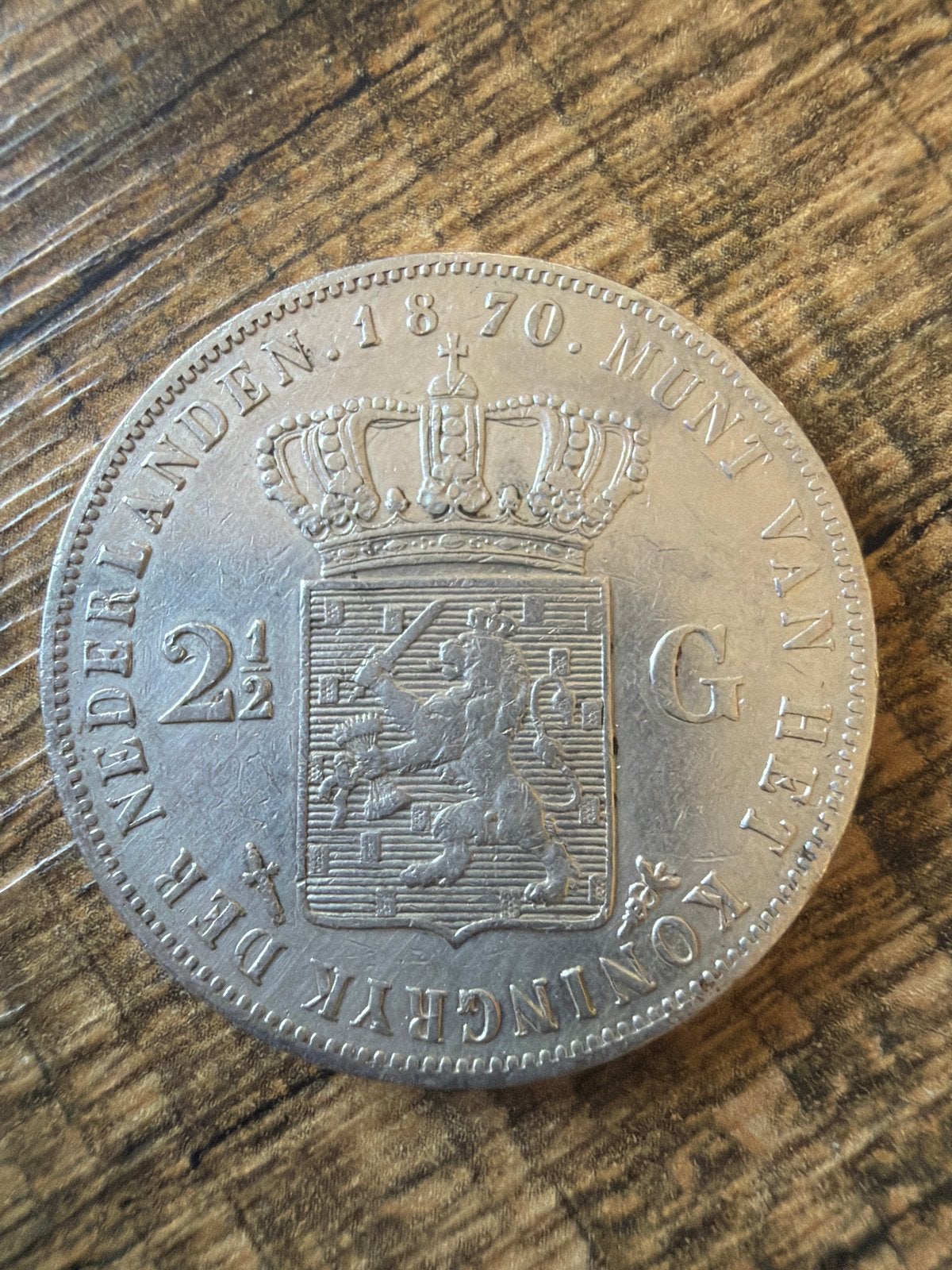 Zeer Fraaie Zilveren 2½ Gulden Koning Willem III 1870, Koning Willem III, Zilver, Ophalen of Verzenden, Losse munt