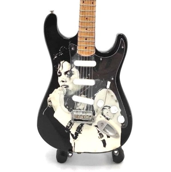 Michael Jackson zwart wit miniatuur gitaar 25cm mini guitar, Info@deconoord.nl, Deco Noord, Nieuw, Ophalen of Verzenden
