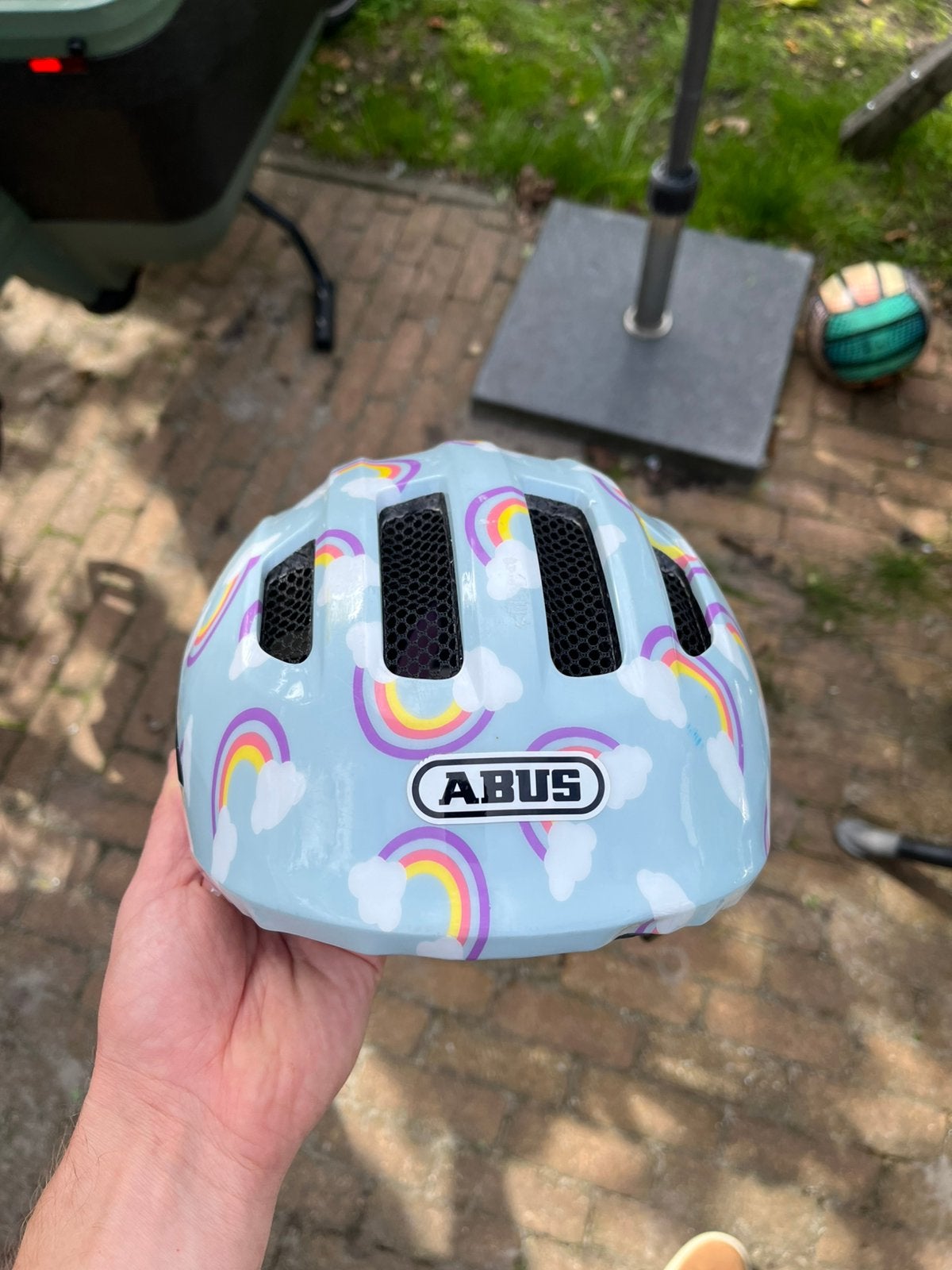 Abus Kinder Fietshelm Regenboog (50-56cm), Ophalen, Gebruikt, Overige maten, Jongen of Meisje