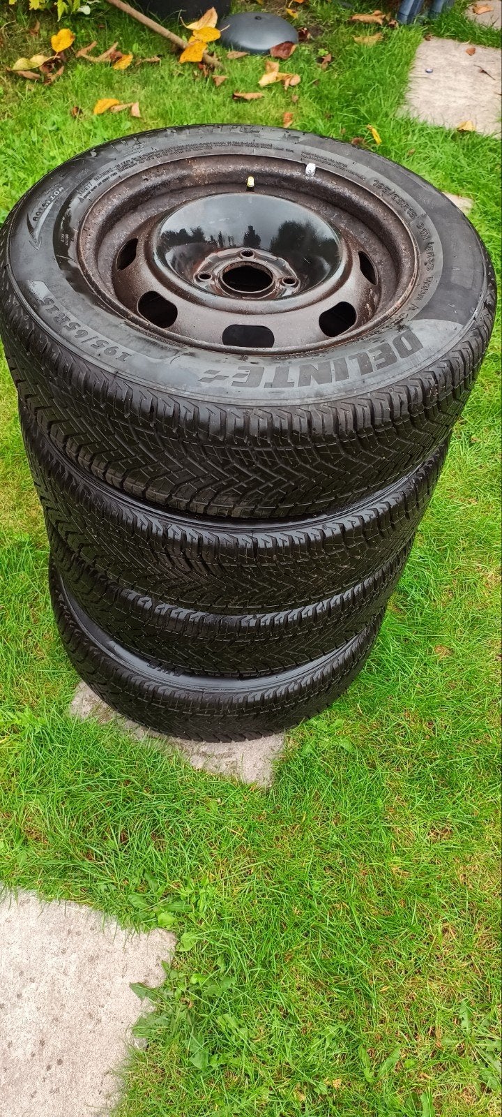 DELINTE All Seasonbanden 195/65R15 op stalen velgen, Auto-onderdelen, Banden en Velgen, Ophalen, Gebruikt, 15 inch, Banden en Velgen