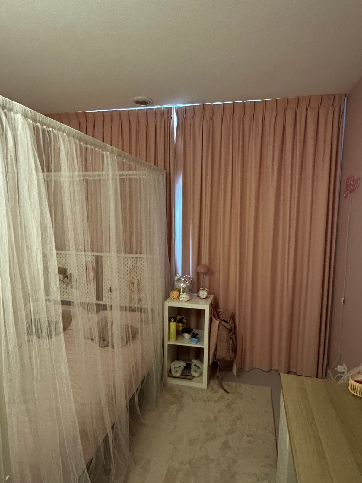 Roze HEMA verduisterende gordijnen voor 2.65m hoog, Ophalen, Gebruikt, Verduisterend, Gordijn