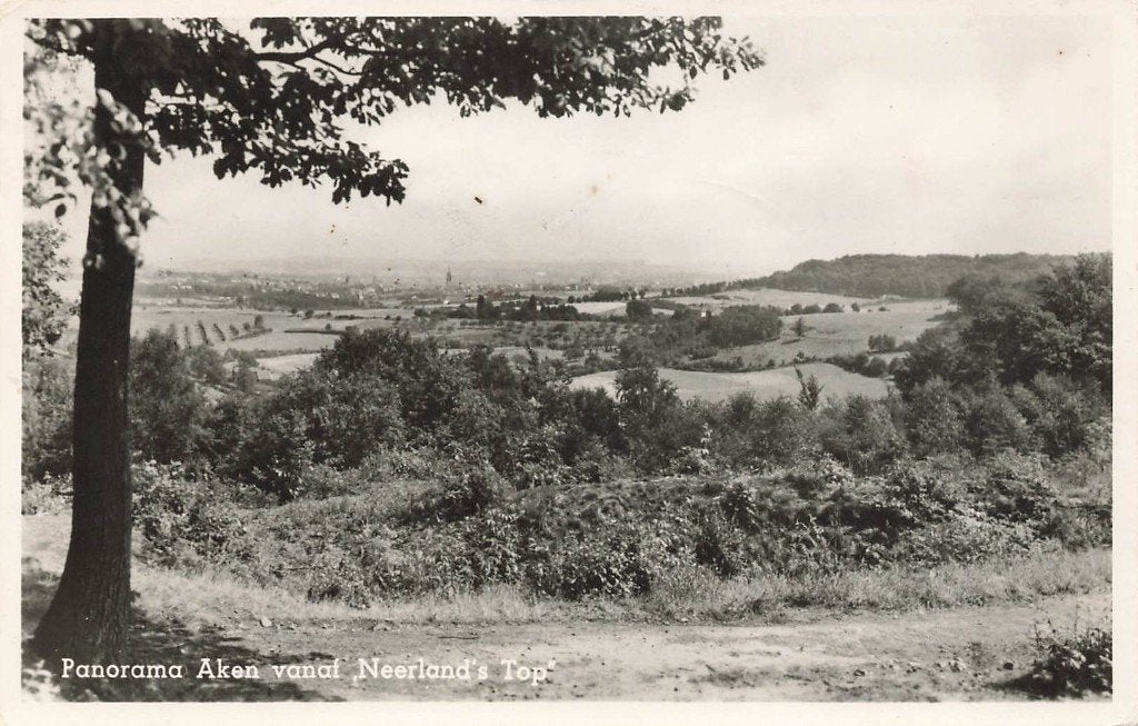 Panorama Aken vanaf Neerland's Top, Ophalen of Verzenden, 1940 tot 1960, Gelopen, Limburg
