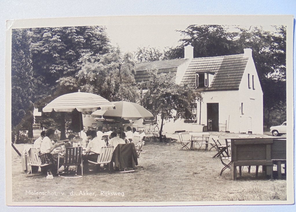 Molenschot, Café restaurant van de Akker, Rijksweg Rijen., Ophalen of Verzenden, 1940 tot 1960, Gelopen, Noord-Brabant