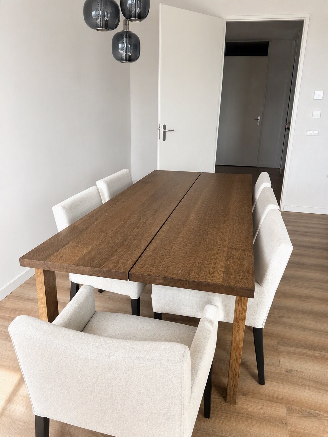 Large Oak Dining Table (220x100 cm) – Premium Quality, Ophalen, 100 tot 150 cm, Eikenhout, 200 cm of meer
