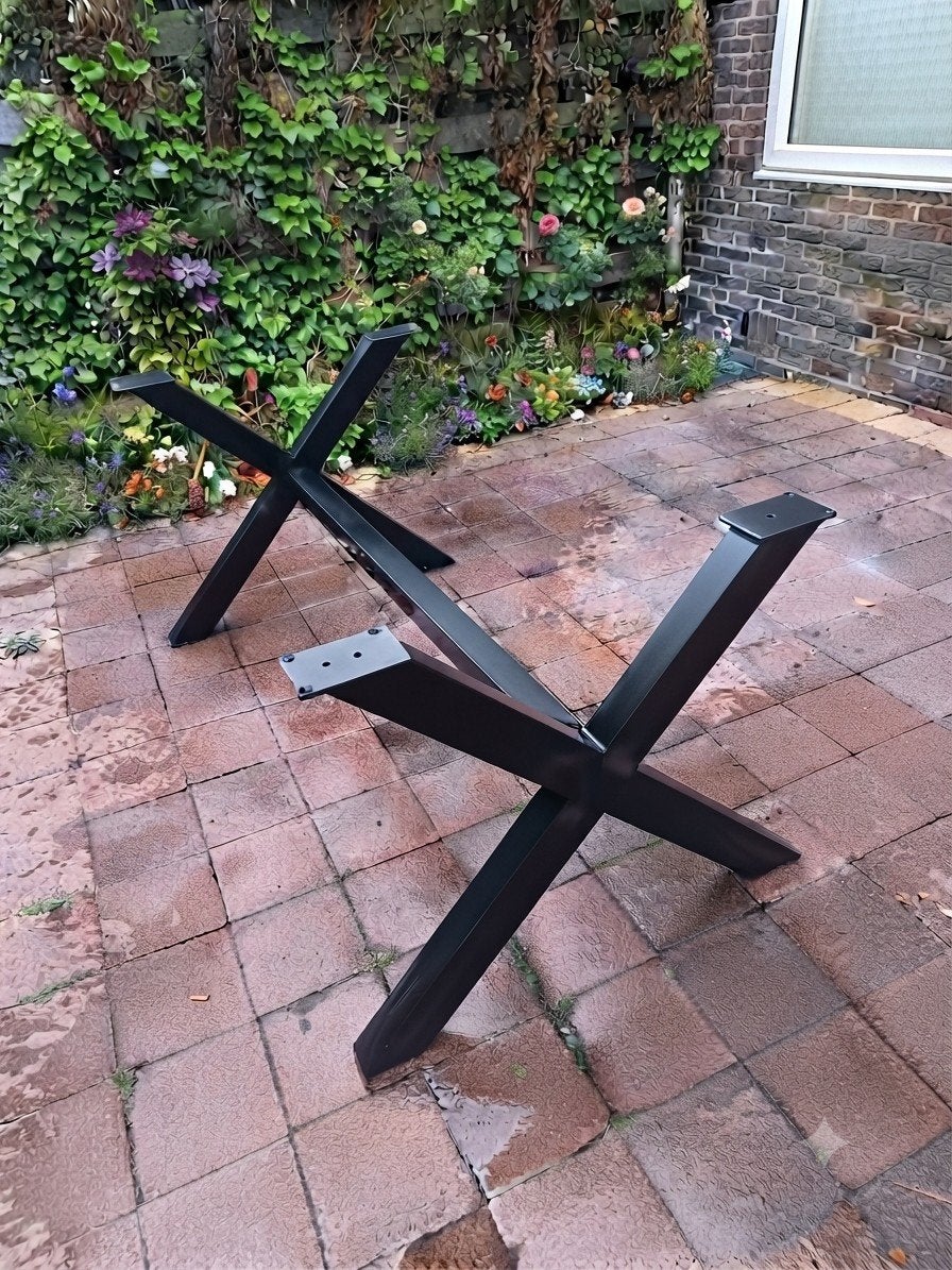 Zwarte X tafelpoten tafelframe, Ophalen, Gebruikt, Tafelpoot, Industrieel