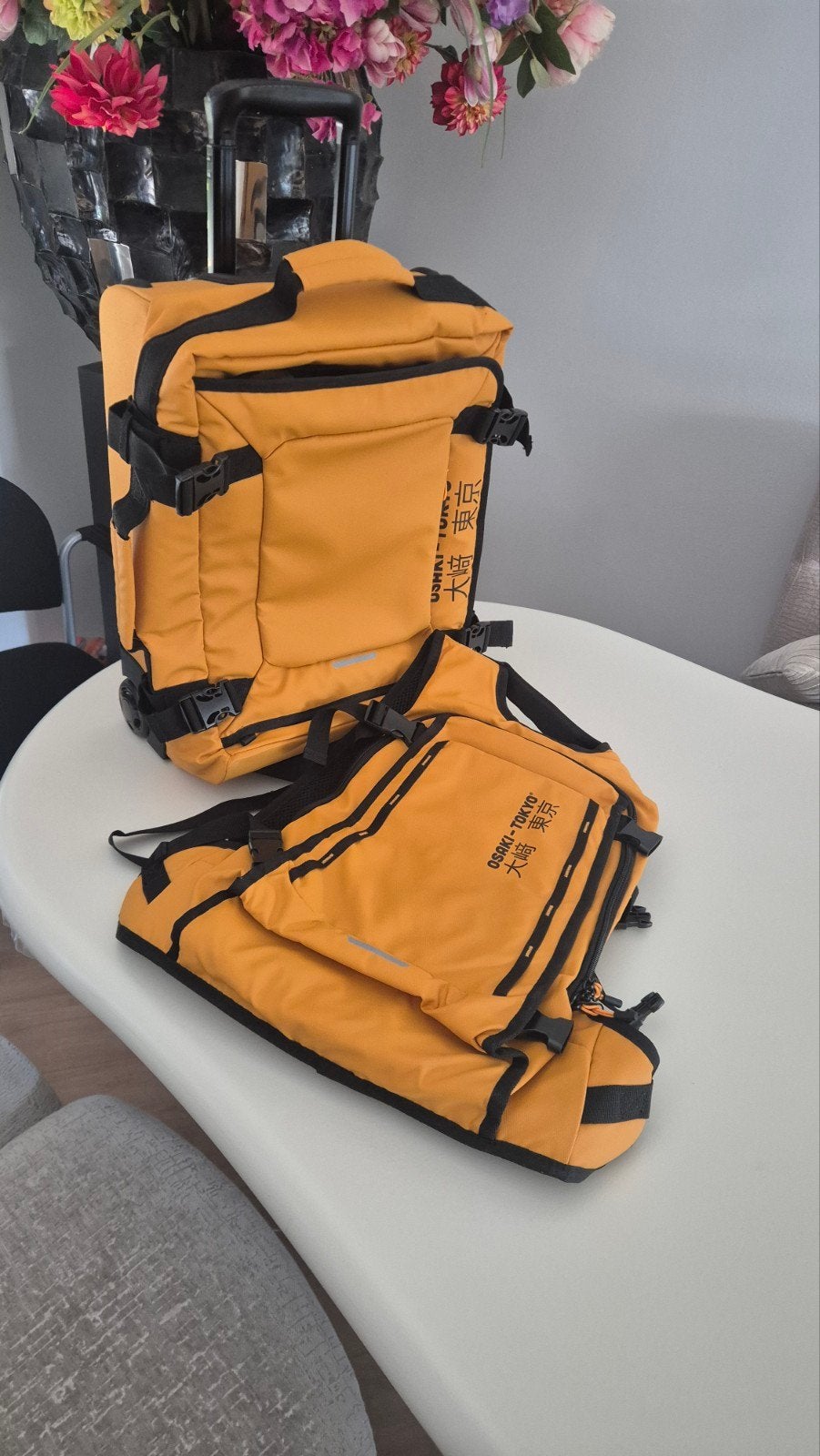 Osaki Tokyo Trolley en Rugzak - Geel, Gebruikt, 25 tot 40 cm, Ophalen of Verzenden, Overige merken