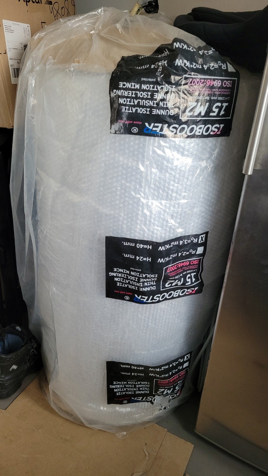 Isobooster isolatiefolie rol 12,5 x 1,2m, 15m2, Rd 3.4, Doe-het-zelf en Verbouw, Isolatie en Afdichting, Nieuw, 15 m² of meer