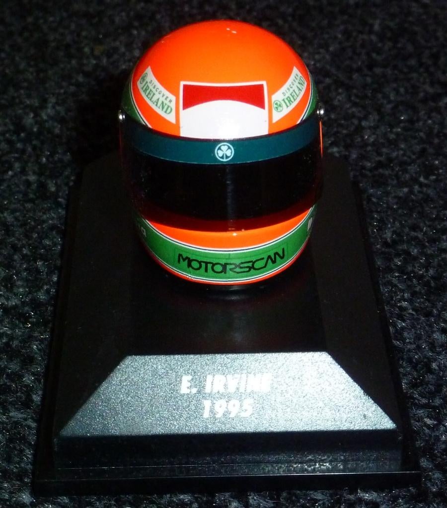 1995 - Helmet - Eddie Irvine, Ophalen of Verzenden, Gebruikt, 1:5 t/m 1:8, Overige typen