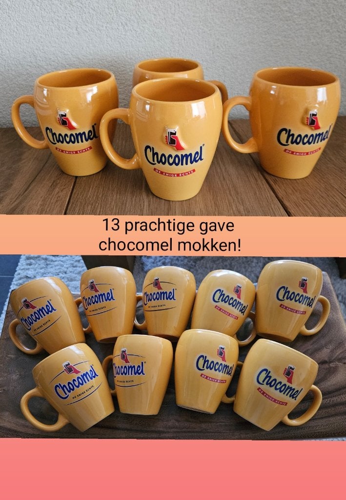 Chocomel bekers/mokken(13) 'de enige echte' nieuw&ongebruikt, Overige merken, Nieuw, Ophalen of Verzenden, Overige stijlen