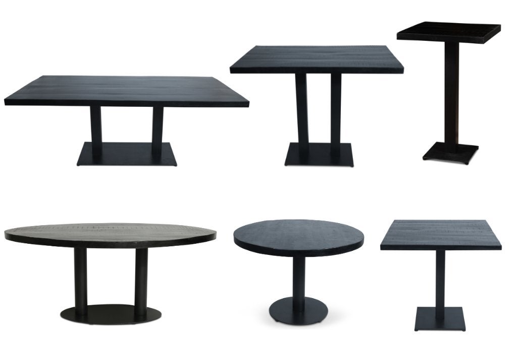 ZWARTE EET-/ BAR-/STATAFELS | Mango | PARTIJVERKOOP, Nieuw, 50 tot 100 cm, 150 tot 200 cm, Overige vormen