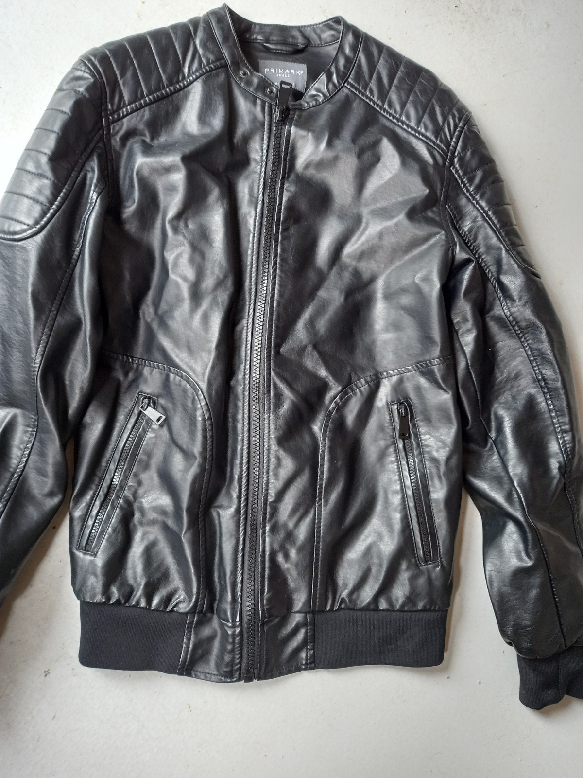 Zwart lederlook jack maat S, Zwart, Ophalen of Verzenden, Gedragen, Maat 46 (S) of kleiner