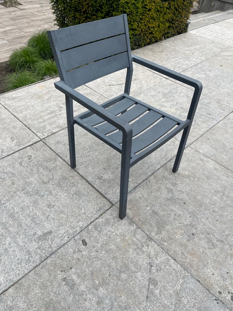 10 AVH Outdoor tuinstoelen- Antraciet aluminium, Tuin en Terras, Tuinstoelen, Ophalen, Zo goed als nieuw, Aluminium
