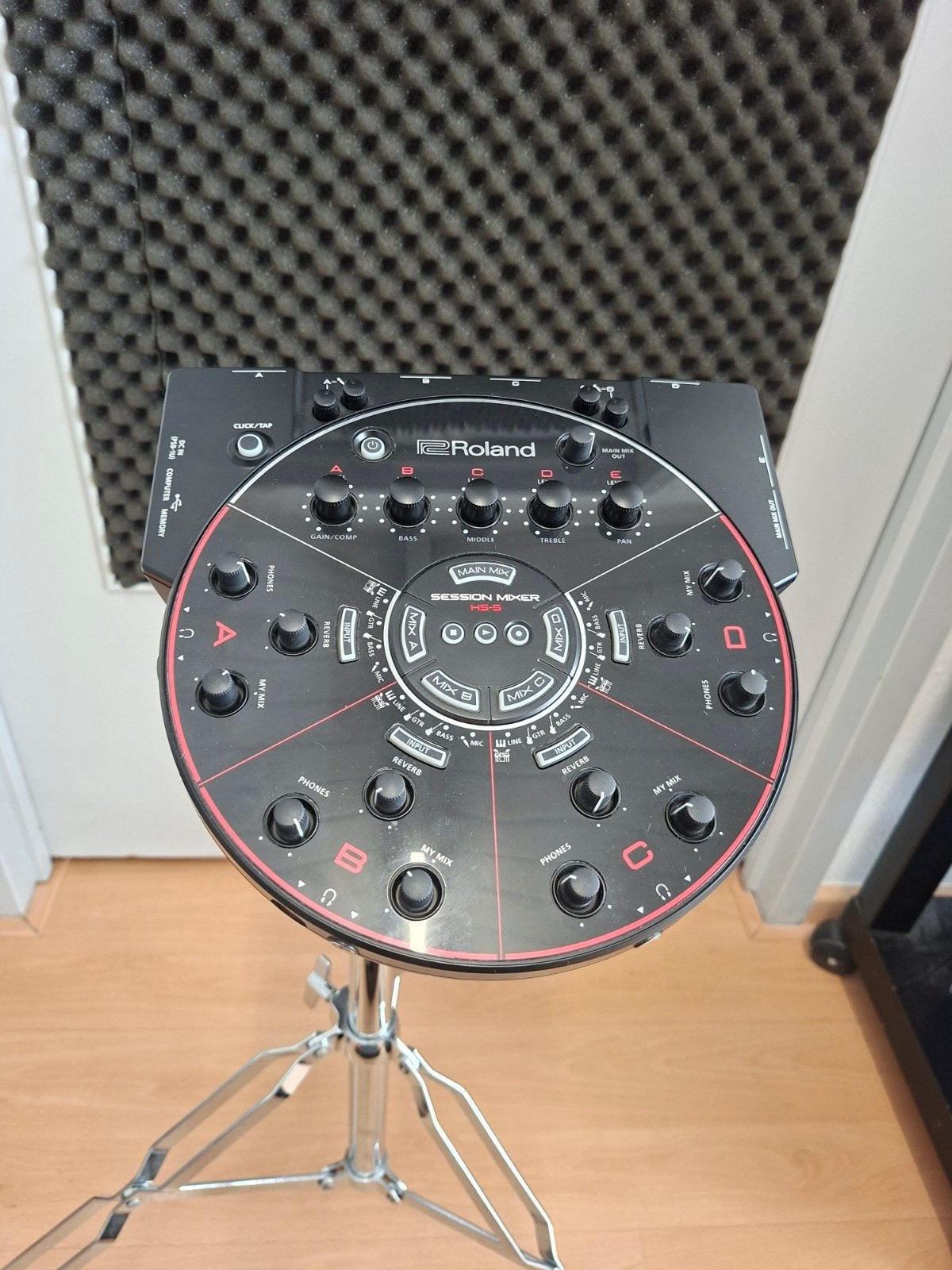 Roland HS-5 Session Mixer met PDS-10 standaard, Muziek en Instrumenten, Ophalen of Verzenden, Zo goed als nieuw, Minder dan 5 kanalen
