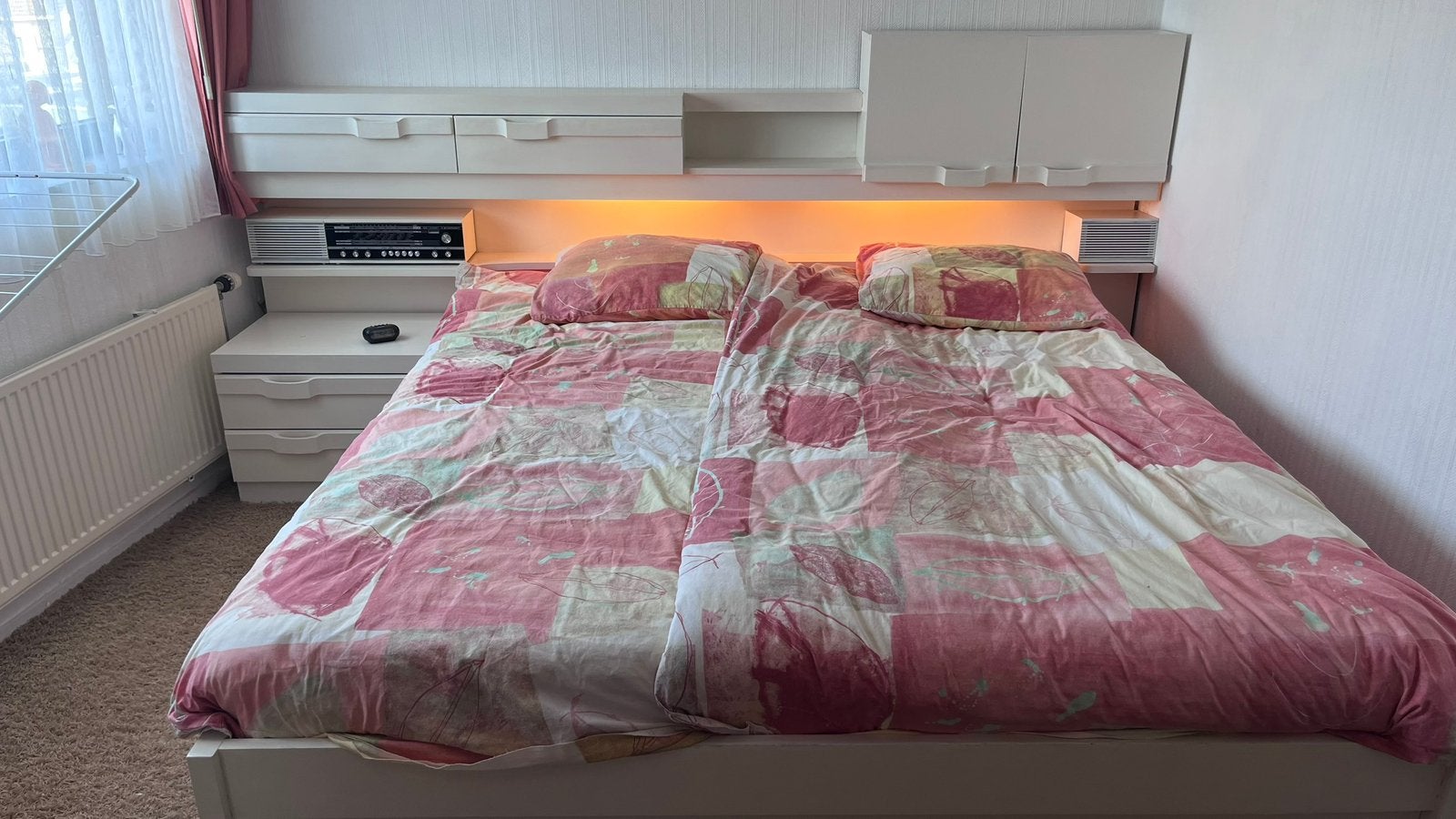 Tweepersoonsbed met elektr. lattenbodems (180 x 200 cm), Ophalen, Wit, Tweepersoons, 180 cm